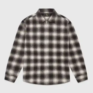 OVO ZIP FRONT SHADOW PLAID SHIRT