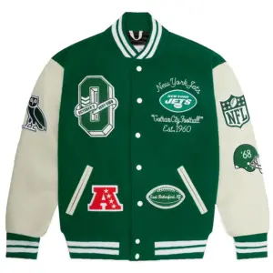 OVO x NFL Green New York Jets Varsity Jacket