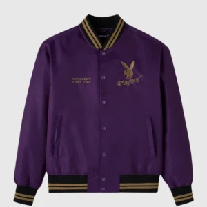 PLAYBOY SATIN VARSITY JACKET